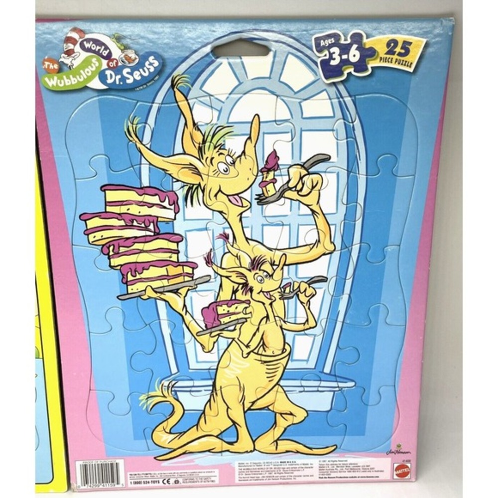 Vintage 1997 Mattel Dr Seuss 25 Piece Frame Tray Puzzle Kids Complete